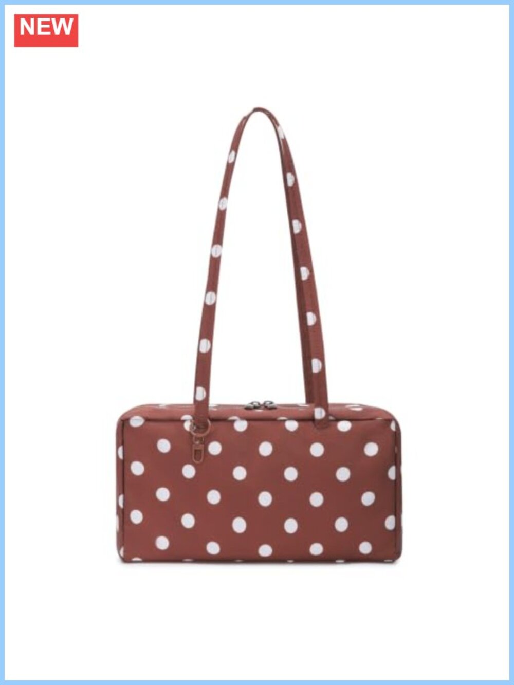 Nylon Polka Dot Shoulder Bag Retro Bowling Tote Handbag Everyday Purse